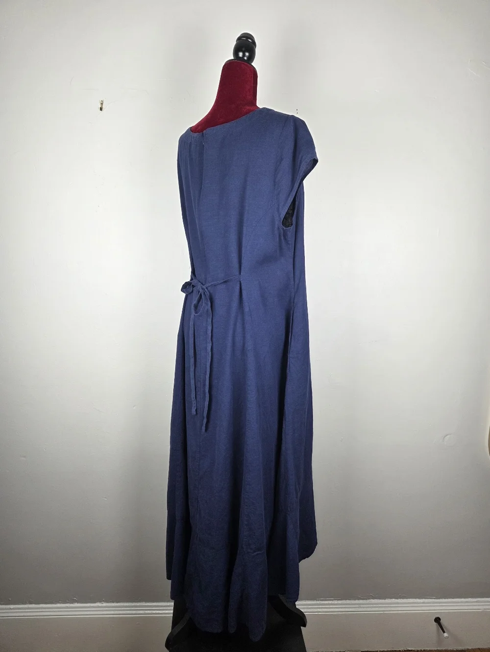 Universal Standard Sunset Linen Flounce Dress In Cenote (Size S/14-16) - Picture 8 of 12